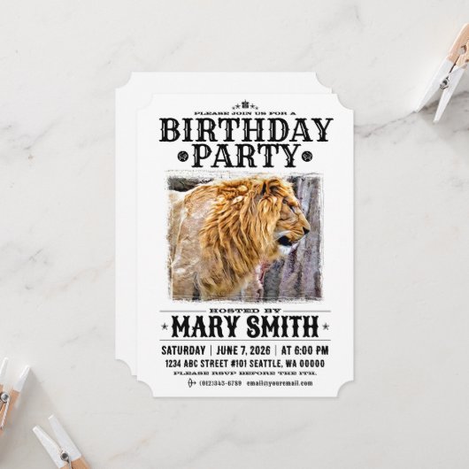 Invitation Card_Western Style (Lion) (Devant/Arrière en situation)