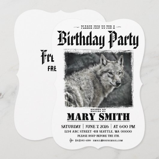 Invitation Card_Western Style (Wolf) (Devant / Derrière)