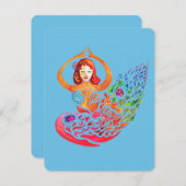 Invitation Card Yoga Meditation Rainbow Colors Kaart (Voorkant / Achterkant)