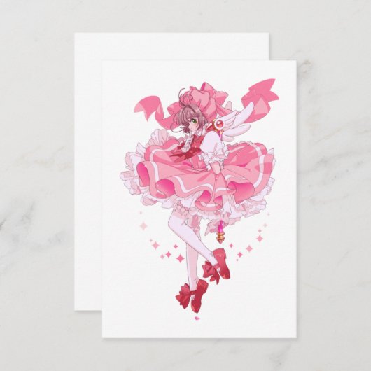 Invitation cardcaptor sakura, sakura, anime, manche, sakura k (Devant / Derrière)