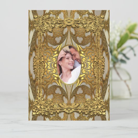 Invitation Cardellastine 5,5 x 7,5" mariage de photo (Debout devant)