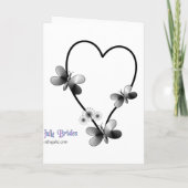 Invitation Cardiaque Et Papillons Noir Et Blanc (Dos)