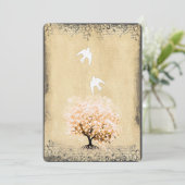 Invitation Cardiaque Feuille de corail Dove Inséparables Mari (Debout devant)