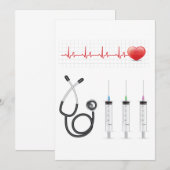 Invitation Cardiaque santé cardiaque Médicale (Devant / Derrière)