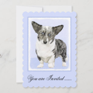 Invitation Cardigan Welsh Corgi Peinture - Art Chien original