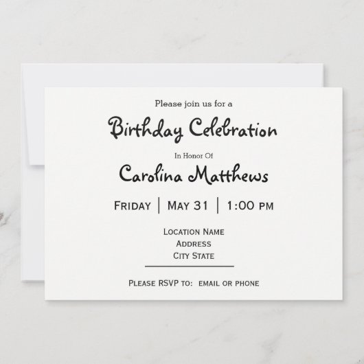 Invitation Cardinal 6216 Anniversaire (Dos)
