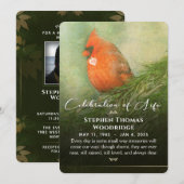 Invitation Cardinal à Spruce Célébration de la vie Photo 5x7 (Devant / Derrière)
