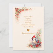 Invitation Cardinal Bird Watercolor Floral 70th Birthday (Dos)
