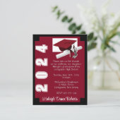 Invitation Cardinal Cardinal Red & Black Graduation (Debout devant)