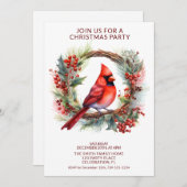 Invitation Cardinal de couronne avec Font Rouge (Devant / Derrière)