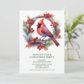 Invitation Cardinal de couronne avec Font Vert (Debout devant)