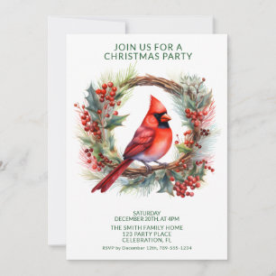 Invitation Cardinal de couronne avec Font Vert