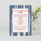 Invitation Cardinal de Noël de Birch Blanc et Snowflakes (Debout devant)