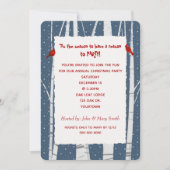 Invitation Cardinal de Noël de Birch Blanc et Snowflakes (Devant)