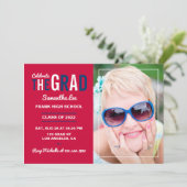 Invitation Cardinal Red and Navy Blue Graduation Party (Debout devant)