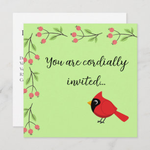 Invitation Cardinal Rouge Cardinal Cardinal aux Fleurs