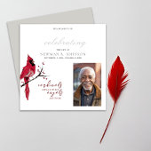 Invitation Cardinal rouge Célébration de la vie Photo