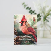 Invitation Cardinal rouge de notre maison à votre (Debout devant)