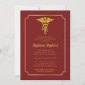Invitation Cardinal Rouge | Gold Rx Pharmacy Graduation Party (Devant)