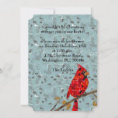 Invitation Cardinal rouge, l'oiseau de Noël (Dos)