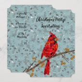 Invitation Cardinal rouge, l'oiseau de Noël (Devant / Derrière)