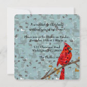 Invitation Cardinal Rouge, l'oiseau de Noël (Dos)