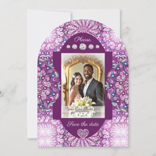 Invitation Cardinal rouge Rosace (Devant)