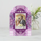 Invitation Cardinal rouge Rosace (Debout devant)