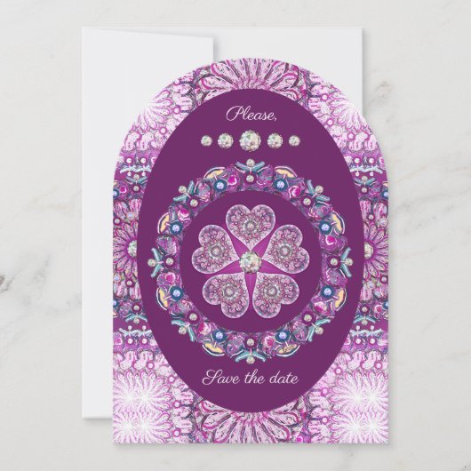 Invitation Cardinal rouge Rosace (Devant)