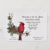 Invitation Cardinaux de la fête de Noël (Devant / Derrière)