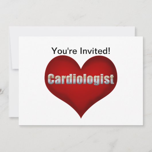 Invitation Cardiologue Red Heart (Devant)
