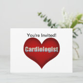 Invitation Cardiologue Red Heart (Debout devant)