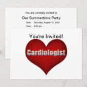 Invitation Cardiologue Red Heart (Devant / Derrière)