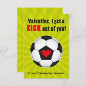 Invitation Cards de Saint-Valentin en salle de classe de foot (Devant / Derrière)