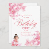 Invitation carfe pour petite princesse (Devant / Derrière)