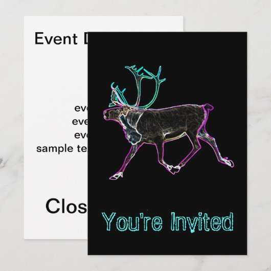 Invitation Caribou électrique (Devant / Derrière)
