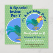 Invitation Caricature amusante du coq à rames (Devant / Derrière)