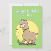 Invitation Caricature de Cute alpaca (Dos)