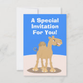 Invitation Caricature de dromadaire joyeux et souriant (Dos)