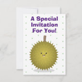 Invitation Caricature de durian joyeux (Dos)