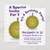 Invitation Caricature de durian joyeux (Devant / Derrière)