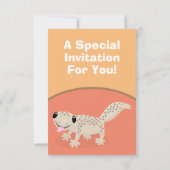 Invitation Caricature de gecko tan mignon illustration invita (Dos)