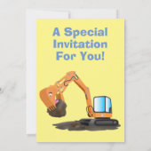 Invitation Caricature de la pelle orange (Dos)