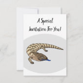 Invitation Caricature de lézard rouge (Dos)