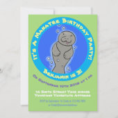 Invitation Caricature de manatee mignonne (Devant)