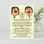 Invitation Caricature de Marry My Best Friend People (Debout devant)
