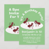 Invitation Caricature de patinage sur glace de Happy red four (Devant / Derrière)