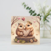 Invitation Caricature de petits ours mignons (Debout devant)