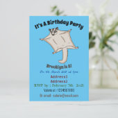 Invitation Caricature de planeur de sucre volant mignon (Debout devant)