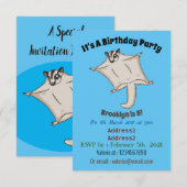 Invitation Caricature de planeur de sucre volant mignon (Devant / Derrière)